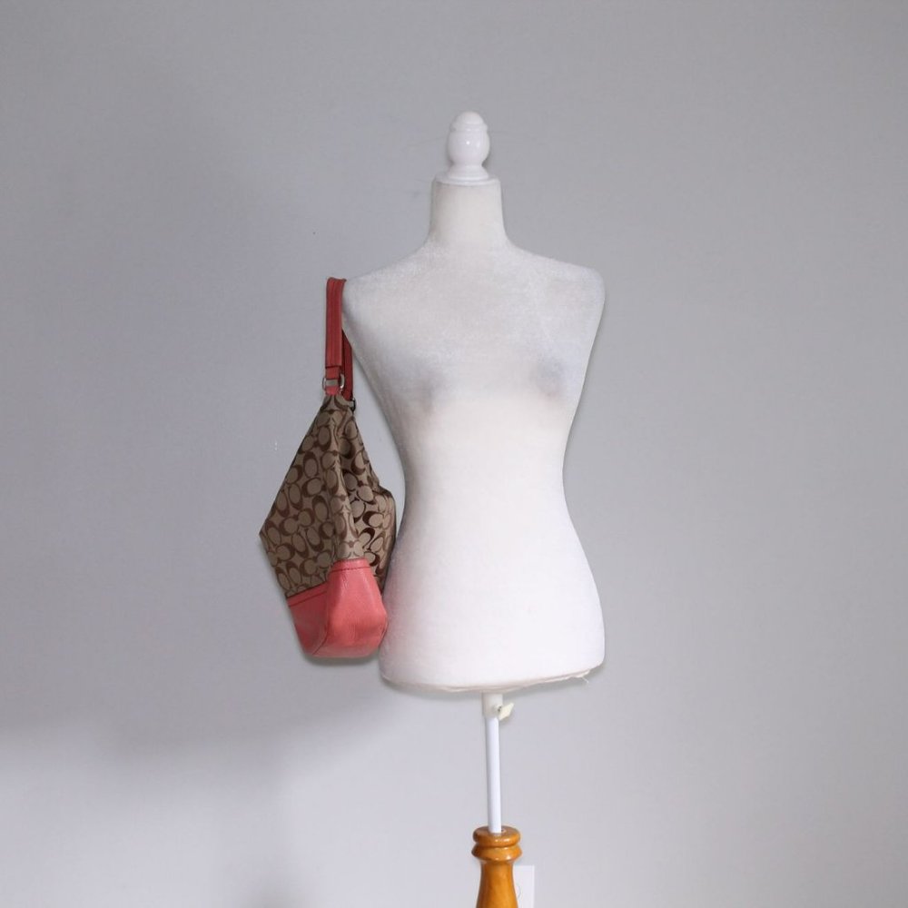 Coach Park Signature Hobo Canvas w Pink Leather - Picture 12 of 13